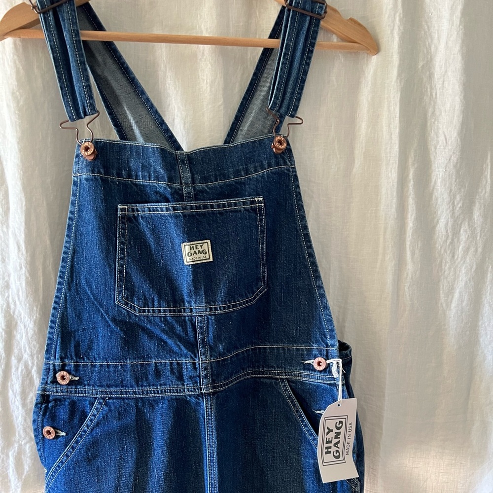 NWOT Hey Gang kneepatch overalls denim size 1. Worn once